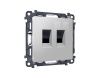 Комплект механизма компьютерной двойной розетки RJ-45 Ambrella Volt MA MA412110