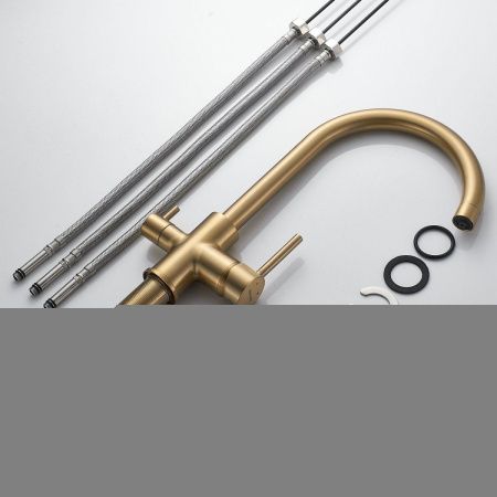 Смеситель для кухни Shevanik S128G на мойку золото