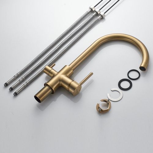 Смеситель для кухни Shevanik S128G на мойку золотой сатин - фото 4