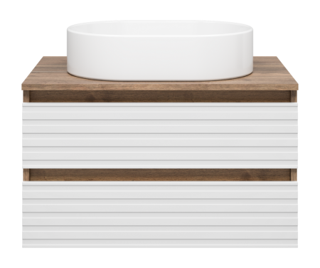 Тумба под раковину Brevita Dakota DAK-09070-19/01-2Я 70х50 подвесная цвет белый/коричневый