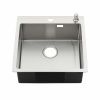 Кухонная мойка Melana ProfLine MLN-R5050HK+дозатор 50х50 цвет серый поверхность матовая
