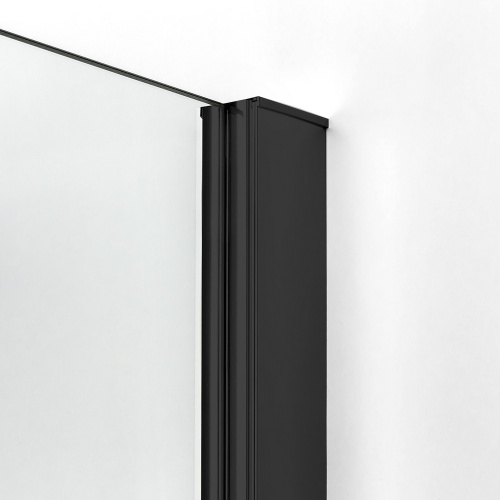 Душевая шторка на ванну New Trendy NEW SOLEO Black P-0051-WP 90х140 стекло прозрачное профиль черный ориентация универсальная - фото 3