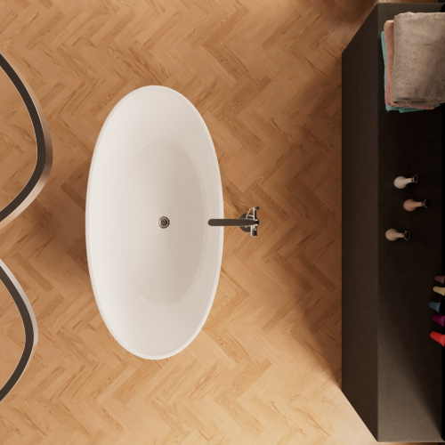 Ванна акриловая Frank 125096 160х81 отдельностоящая овальная с ножками - фото 3