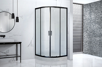 Душевой уголок Royal Bath HKD RB100HKD-C-BL 100х100 стекло матовое профиль черный без поддона