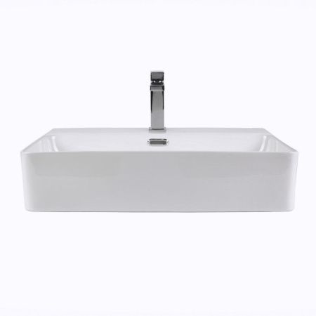 Раковина из сантехнического фарфора Bond Cube S02-600 60х40 накладная цвет белый 1 отверстие под смеситель