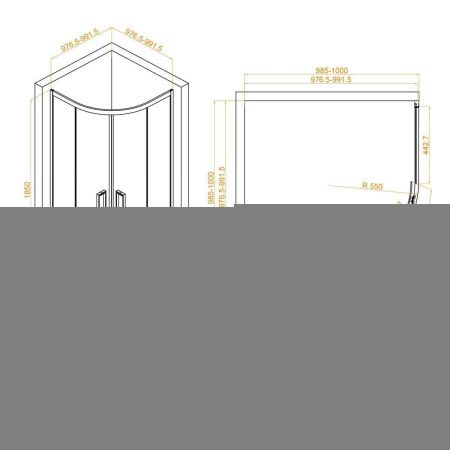 Душевой уголок RGW Classic 32095400-14 100х100 стекло прозрачное профиль черный без поддона