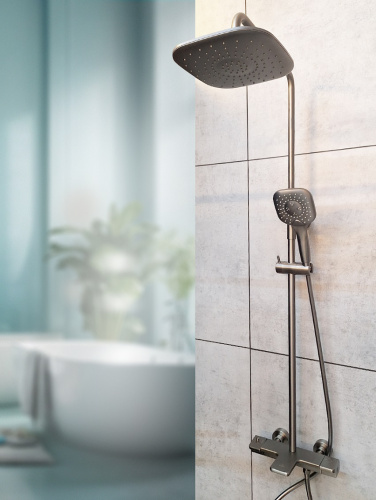 Душевая стойка AltroBagno Lamberto AltroBagnoLamberto030426GM настенная цвет оружейная сталь - фото 2 Душевая стойка AltroBagno Lamberto AltroBagnoLamberto030426GM настенная цвет оружейная сталь - фото 2