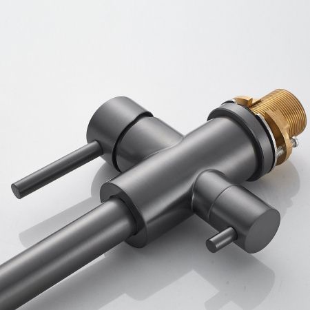 Смеситель для кухни Raffine F118T на мойку оружейная сталь