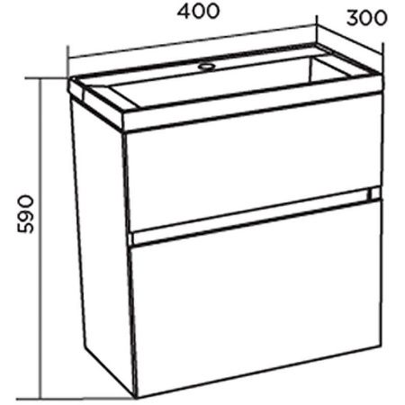 Тумба с раковиной 1MarKa Bumble Ц0000001481 40х30 подвесная цвет белый