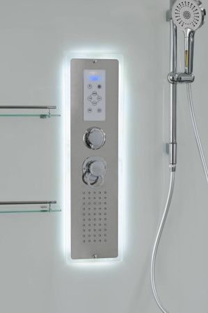 Душевая кабина AvaCan V V2010LED 100х100 квадратная с крышей ориентация универсальная