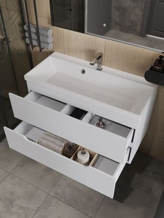 Тумба с раковиной Orange Line Li-100Tuw+RA100 100х50 цвет белый