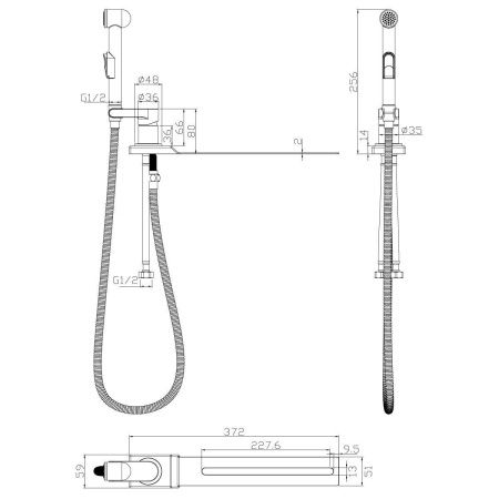 Гигиенический душ со смесителем Rossinka X X25-56 хром