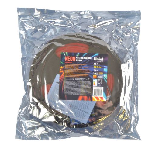 Светодиодная лента Uniel ULS-N11-2835-120LED/m-8mm-IP67-DC24V-10W/m-15M-RED катушка в герметичной упаковке - фото 4
