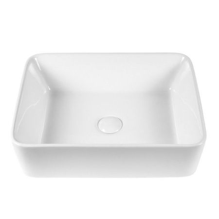 Раковина из сантехнического фарфора Bond Cube S54-480 50х40 накладная цвет белый без отверстий под смеситель
