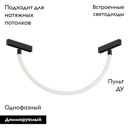 Трековый однофазный светильник Denkirs Smart Ray (Смарт Раы) DK8060-BK