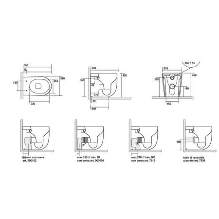 Чаша унитаза приставная Kerasan Nolita 531801 цвет белый без сиденья безободковая каскадный смыв