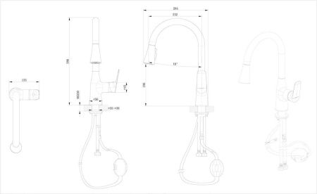 Смеситель для кухни Bravat F7460564CP-ENG на столешницу хром