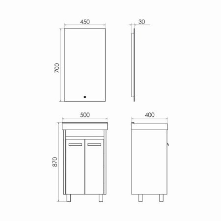 Тумба с раковиной Comforty Марио 00-00008849CF 50х40 напольная цвет белый/бежевый