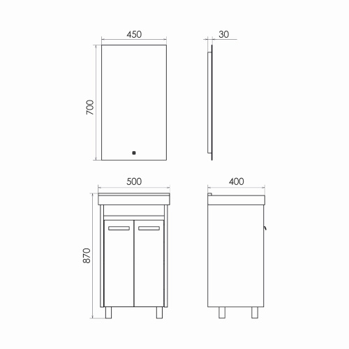 Тумба с раковиной Comforty 00-00008849CF 50x40x87 - фото 2