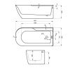 Ванна акриловая Wellsee Camellia 2.0 236202000 170х80 отдельностоящая асимметричная с ножками