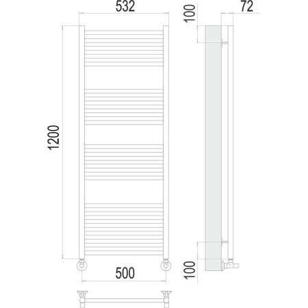 Полотенцесушитель водяной Terminus 4670078529398 55х120 хром