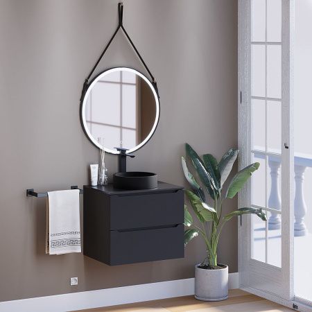 Раковина из искусственного камня Uperwood Round 291020316 30х30 накладная цвет черный