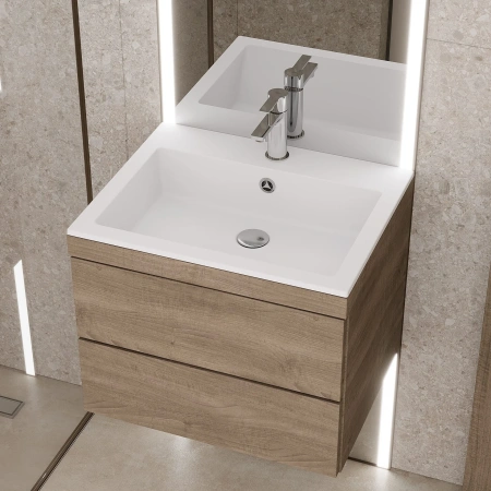 Раковина из искусственного камня Uperwood Megan 45481000000 60х50 полувстраиваемая цвет белый