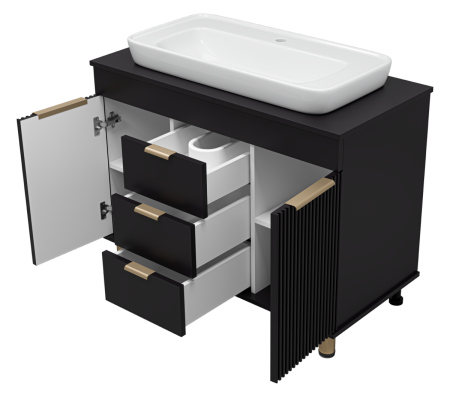 Тумба под раковину Brevita Enfida ENF-06100-0243Я 100х50 напольная цвет черный