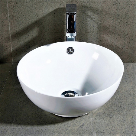 Раковина из сантехнического фарфора Teymi Lina T50103 41х41 накладная цвет белый без отверстий под смеситель