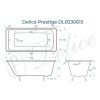 Ванна чугунная Delice Prestige DLR230615 170х80 пристенная прямоугольная без ножек