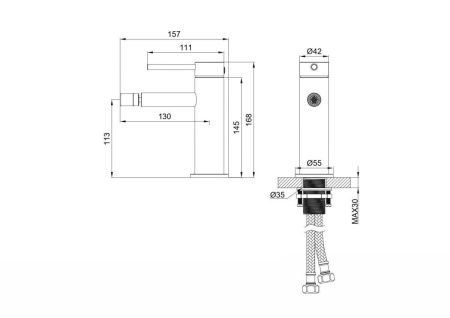 Смеситель Wonzon & Woghand Stick WW-88339017-CR на биде хром