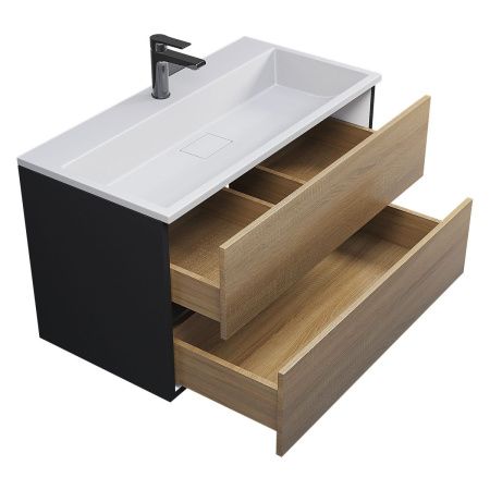 Раковина из искусственного камня Uperwood Barsa 2901120346 90х50 полувстраиваемая цвет белый