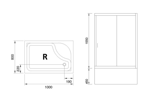 Душевой уголок Royal Bath BP RB8100BP-C-CH-R 100х80 стекло матовое профиль хром глянцевый - фото 5