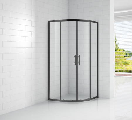 Душевой уголок Cezares ECO ECO-O-R-2-100-C-NERO 100х100 стекло прозрачное 6 мм
