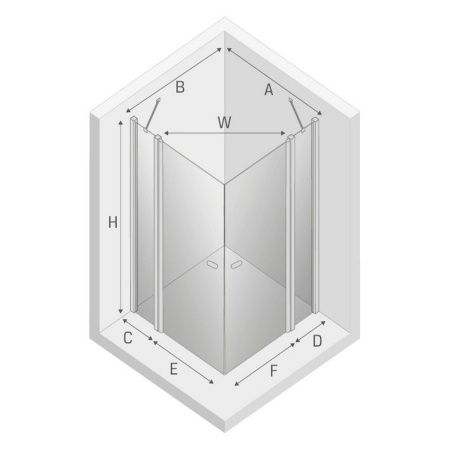 Душевой уголок New Trendy NEW SOLEO Black K-0554 100х90 стекло прозрачное профиль черный без поддона