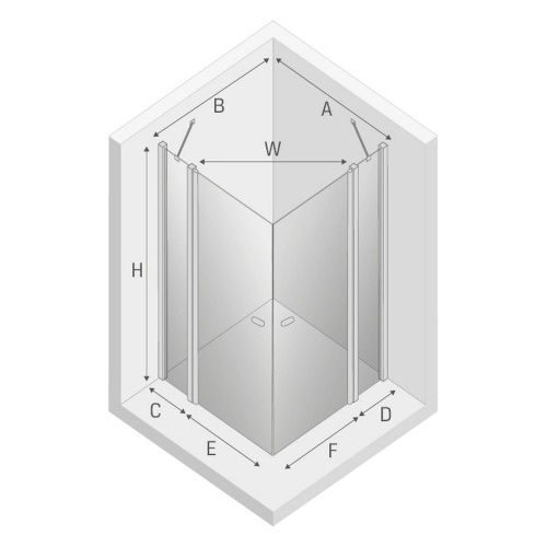 Душевой уголок New Trendy NEW SOLEO Chrome K-0406 90х90 стекло прозрачное профиль хром без поддона - фото 3