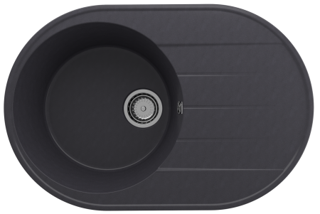 Кухонная мойка Ulgran Quartz Nora 750-08 75х50 цвет черный поверхность матовая