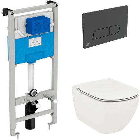 Комплект унитаз с инсталляцией с клавишей смыва Ideal Standard Tesi Aqua Blade T3868V1/115A6 Комплект унитаз с инсталляцией с клавишей смыва Ideal Standard Tesi Aqua Blade T3868V1/115A6
