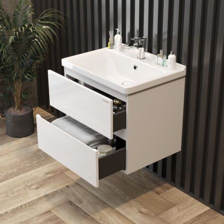 Тумба под раковину Onika Эвада 107061 70х40 подвесная цвет белый