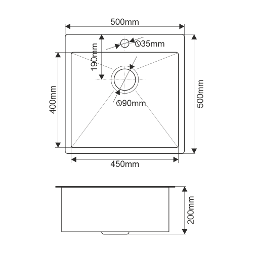 Кухонная мойка Melana ProfLine MLN-R5050HK+дозатор+коландер 50x50 цвет сатин - фото 3