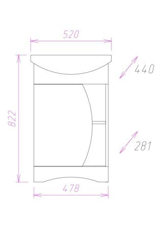 Тумба под раковину Onika Дуэт 105201 50х30 напольная цвет бежевый/коричневый