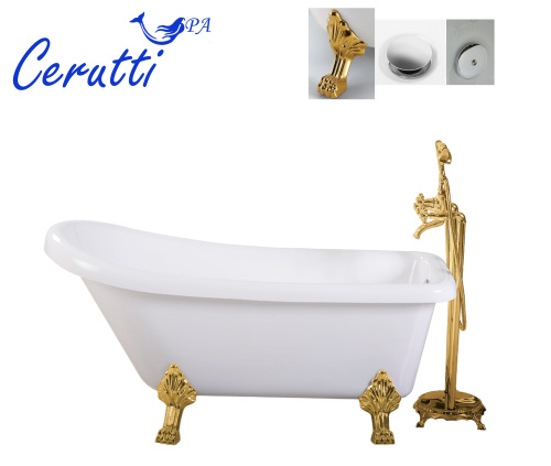 Ванна акриловая Cerutti SPA CT9669 155х74 отдельностоящая асимметричная - фото 2