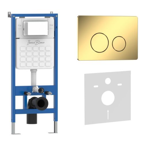 Комплект сантехническая инсталляция с клавишей смыва Iberica Blanca INOX-O IB001.816 - фото 2
