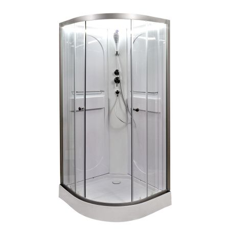 Душевая кабина AvaCan L608NLED 80х80 четверть круга без крыши ориентация универсальная