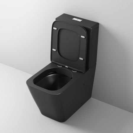 Унитаз напольный с бачком Grossman GR-4445BMS черный с сиденьем микролифт безободковый каскадный смыв