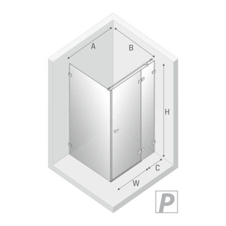 Душевой уголок New Trendy AVEXA Chrome EXK-1472 90х90 стекло прозрачное профиль хром без поддона