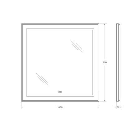 Зеркало с подсветкой и антизапотеванием BelBagno Kraft SPC-KRAFT-800-800-LED-TCH-WARM 80х80 подвесное