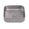 Раковина из сантехнического фаянса Abber RECHTECK AC2211MS 40х40 накладная цвет хром без отверстий под смеситель