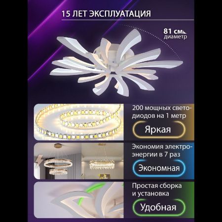 Люстра потолочная Natali Kovaltseva Vio (Вио) LED LAMPS 81454