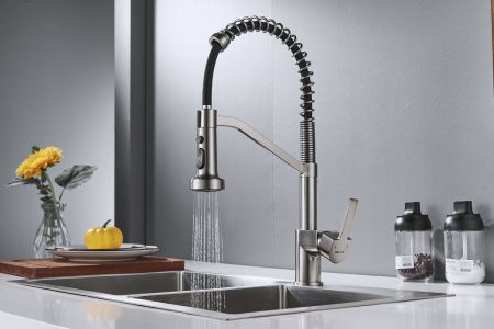 Смеситель для кухни Shevanik S963L на мойку сатин